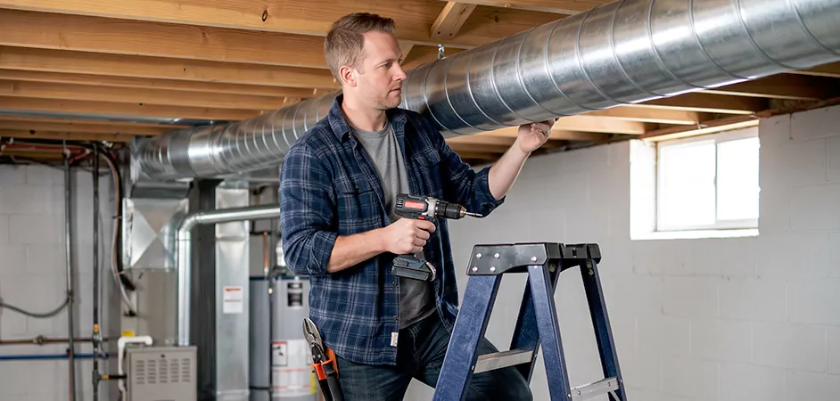 Exposed Spiral Ductwork in Camden